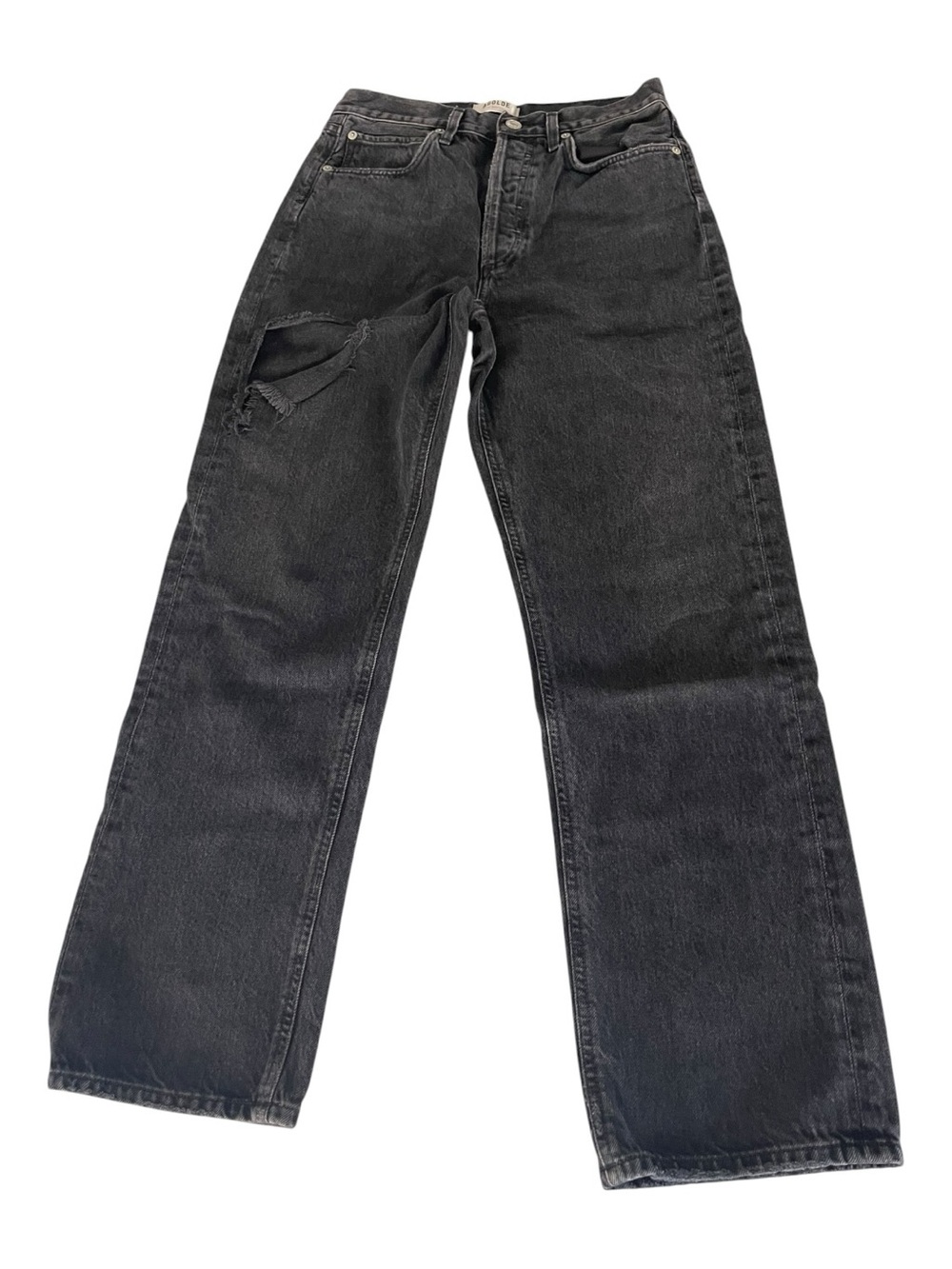 Agolde Women's Straight-Leg Jeans in Black Washed Denim